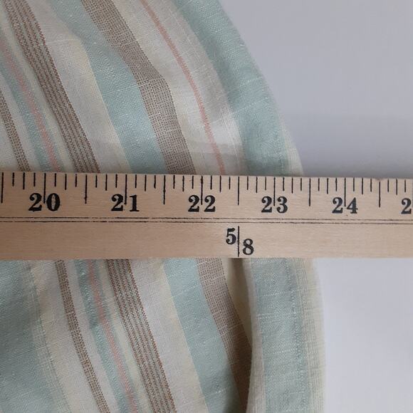 Vintage 80s Linen Blend Board Short Pastel Stripe Bermuda Shorts Beach Resort - Picture 10 of 12